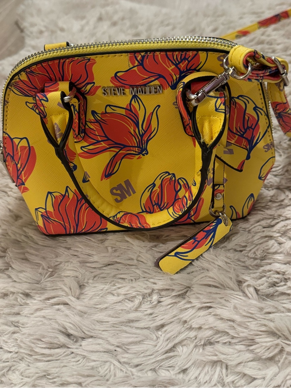 Steve Madden Yellow Floral Mini Crossbody Purse